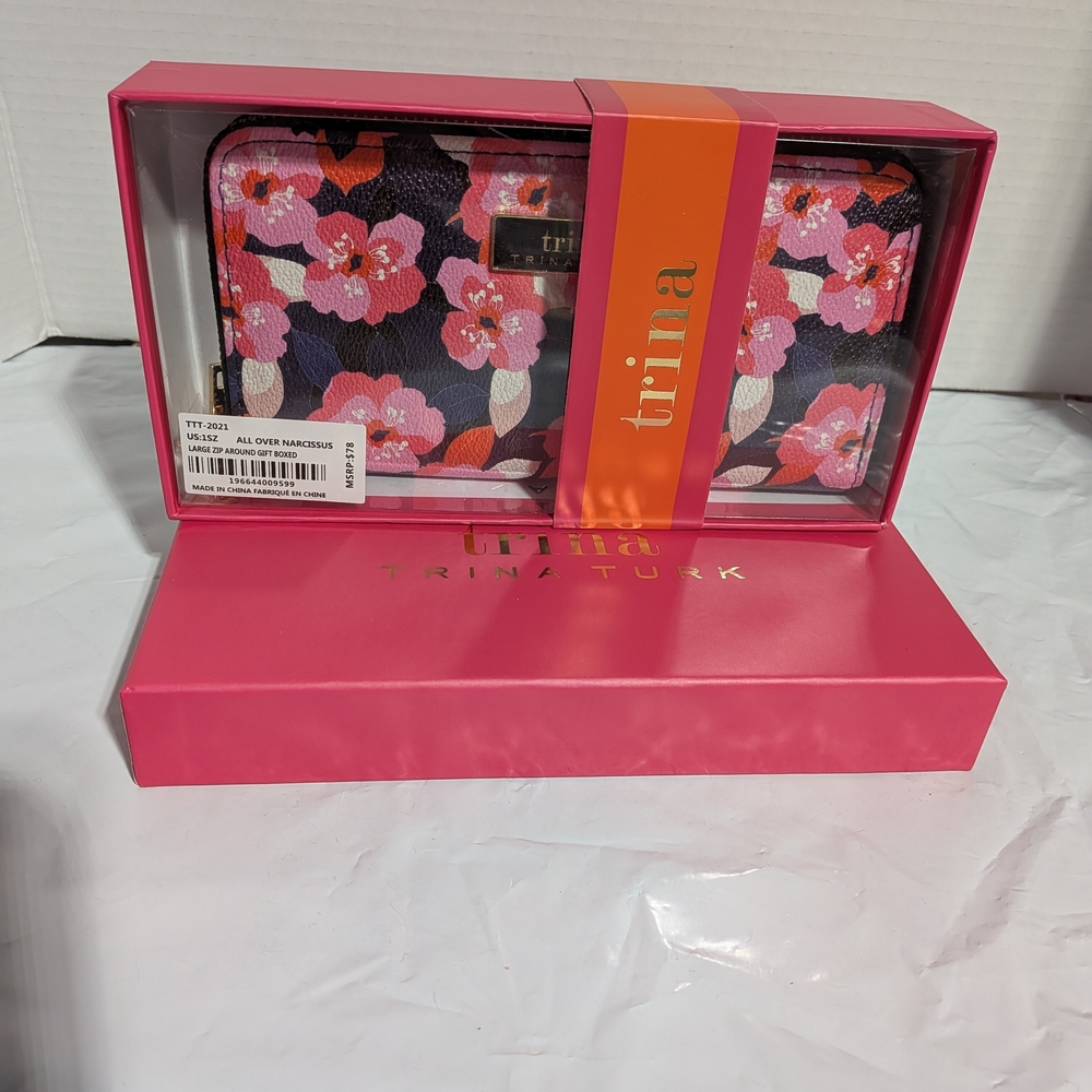 Trina Turk Floral Phone Wallet - Pink and Black